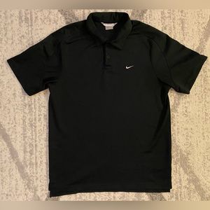 Nike Black 100% Polyester Golf Short Sleeve Mens Large Polo